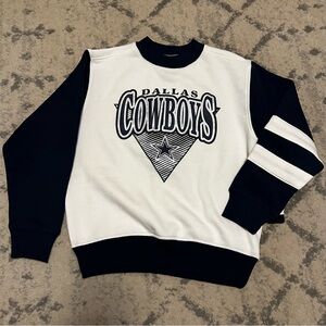 NFL Dallas Cowboys Blue & White Crewneck Sweater, unisex youth 8 medium. NWT!
